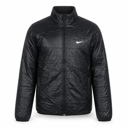 Nike Men's Black M Puffer Jacket Polyester Full Zip Windproof
