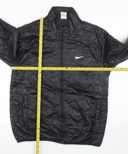 Nike Men's Black M Puffer Jacket Polyester Full Zip Windproof
