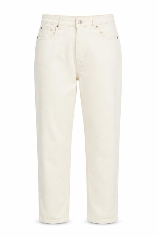 Primark Women Ivory Slim Straight High Waist Denim Jeans Size 12
