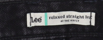 Lee Womens Black Relaxed Straight Leg Jeans Size 8 Long