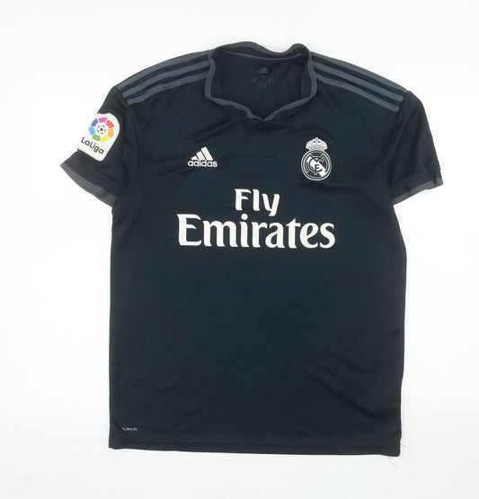 Adidas Mens Black Real Madrid Football Jersey Shirt Size M