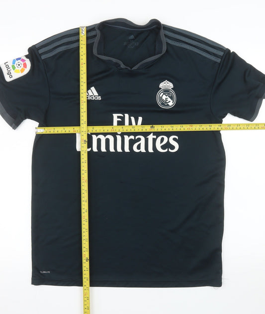 Adidas Mens Black Real Madrid Football Jersey Shirt Size M