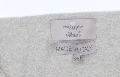 Paul Costelloe Women Beige V-Neck Dolman Sleeve Cotton Top S