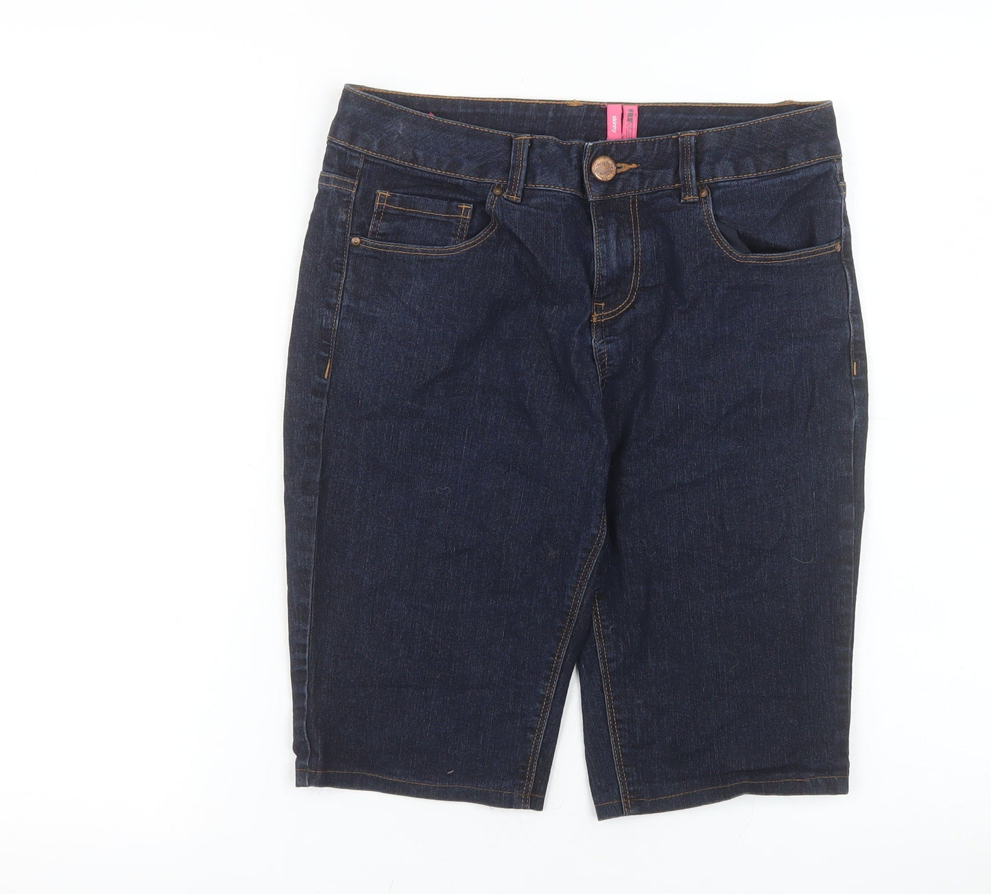 Yessica Women Blue Denim Bermuda Shorts Size 10 Skinny Fit