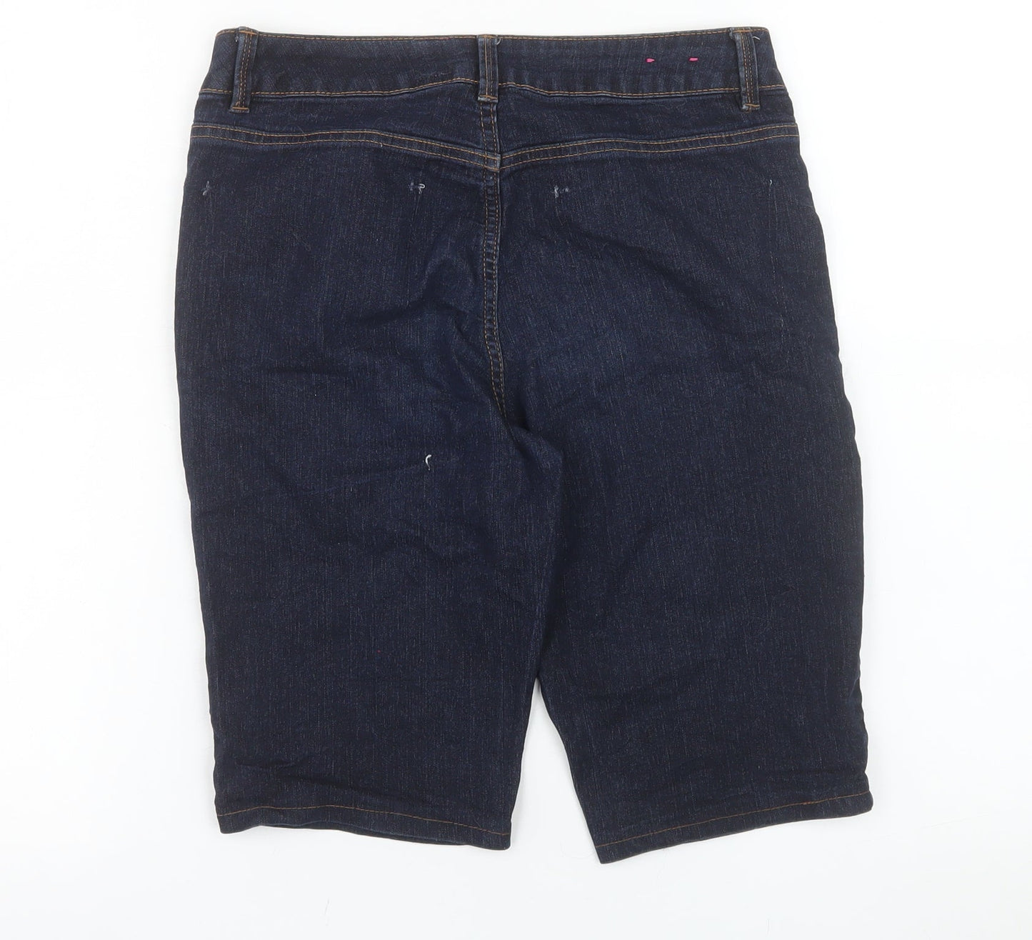 Yessica Women Blue Denim Bermuda Shorts Size 10 Skinny Fit