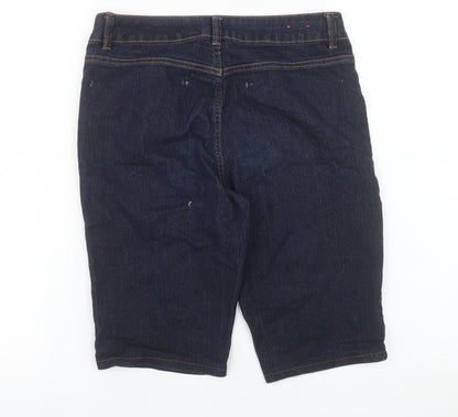 Yessica Women Blue Denim Bermuda Shorts Size 10 Skinny Fit