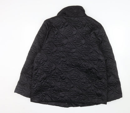 Steilmann Women's Black Quilted Mid-Length Coat Size 14