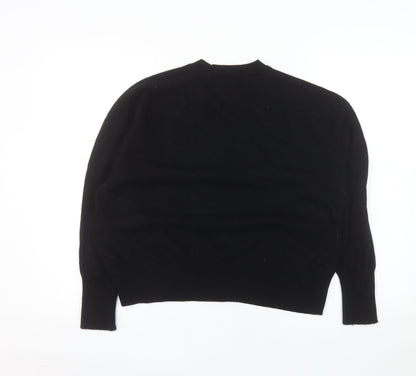 Sinead Keary Womens Black Wool Cashmere Crew Neck Jumper Size S