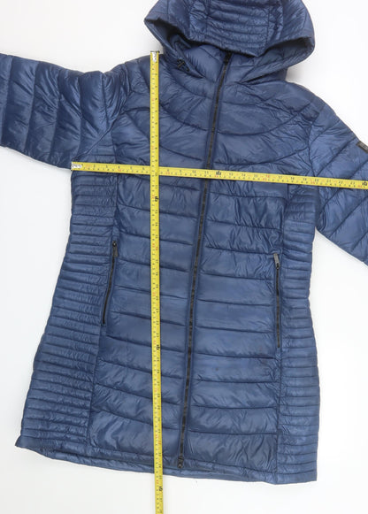 Regatta Women's Blue Long Hooded Puffer Coat Size 18