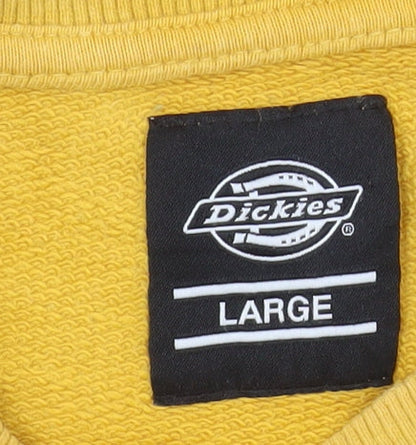 Dickies Men’s Yellow Logo Crew Neck Pullover Sweatshirt Size L