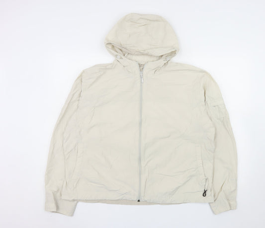 Columbia Men's Beige 2XL Lightweight Hooded Windbreaker Jacket