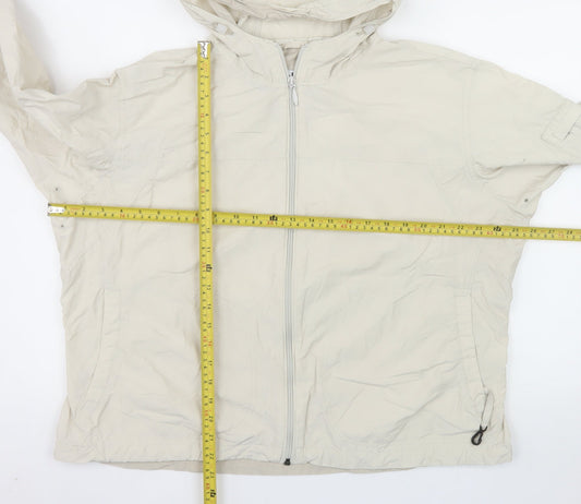 Columbia Men's Beige 2XL Lightweight Hooded Windbreaker Jacket