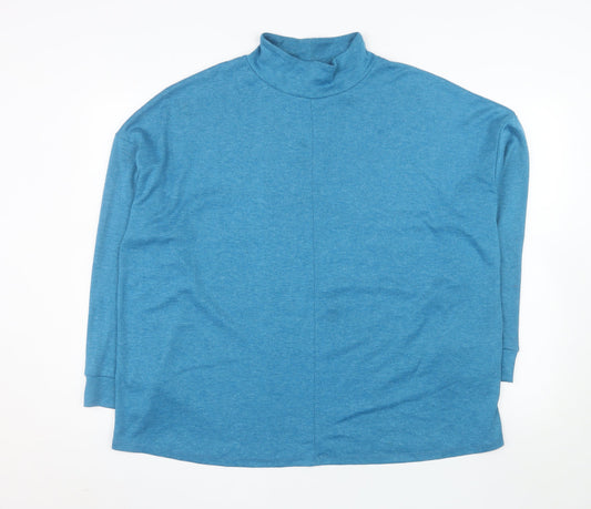 Dunnes Stores Women’s Blue Mock Neck Long Sleeve Pullover Jumper XL