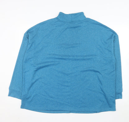 Dunnes Stores Women’s Blue Mock Neck Long Sleeve Pullover Jumper XL