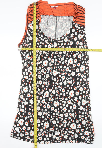 Joe Browns Women's Black Floral Sleeveless Shift Dress Size 30