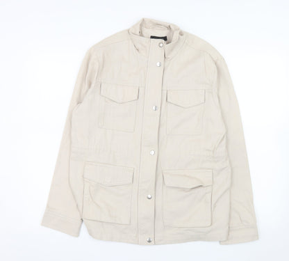 New Look Women's Beige Cotton Military Jacket Size 10