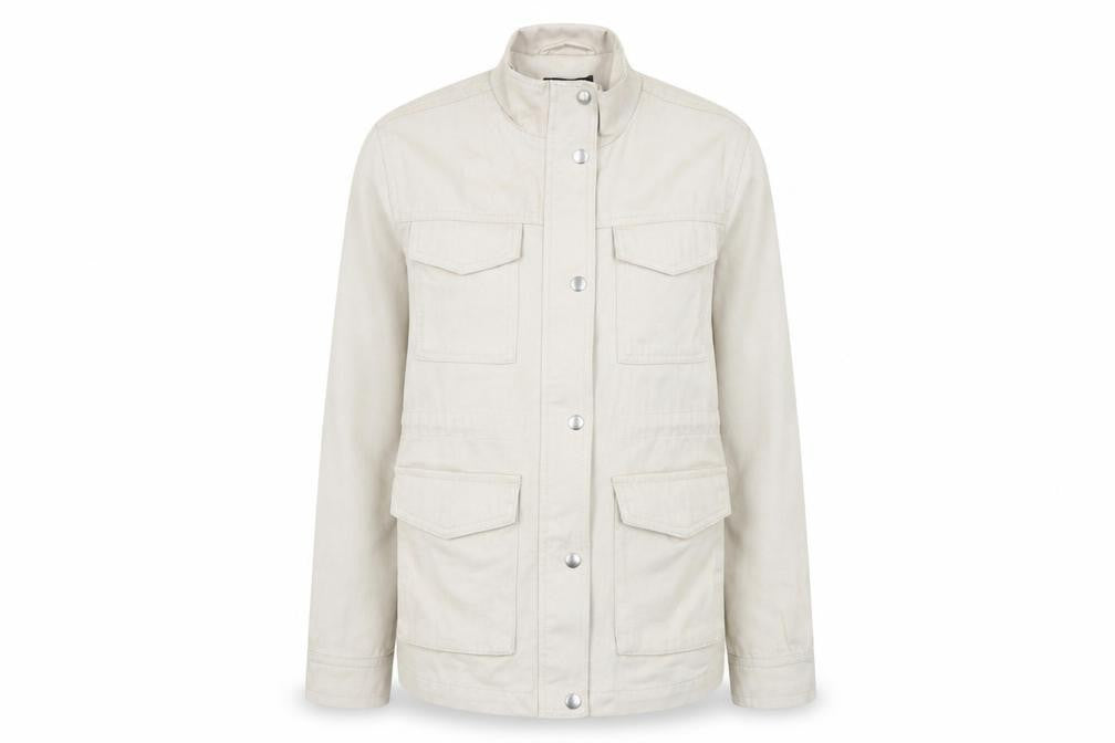 New Look Women's Beige Cotton Military Jacket Size 10