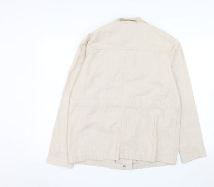 New Look Women's Beige Cotton Military Jacket Size 10