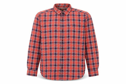 Mantaray Men's Red Check Flannel Button-Up Shirt Size L Long Sleeve
