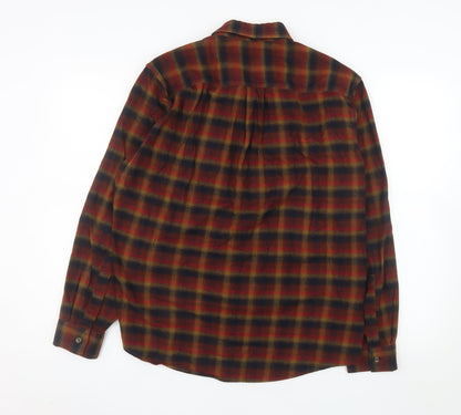 Eddie Bauer Men's Multicoloured Flannel Plaid Button-Up Shirt M