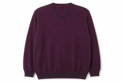 Swallow Men’s Purple Wool Blend V-Neck Classic 2XL Jumper
