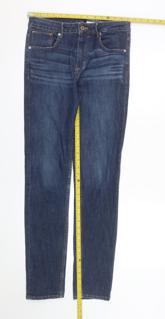 H&M Men Blue Straight Fit Jeans 31x32 Regular Denim High Waist