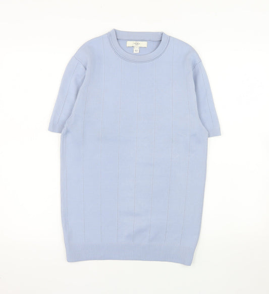 River Island Men’s Blue Short Sleeve Crew Neck Knit Pullover Jumper M