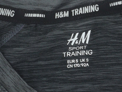 H&M Men Grey Short Sleeve Training T-Shirt Size S Slim Fit