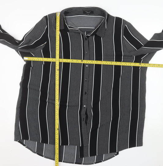 New Look Inspire Women's Black Striped Button-Up Blouse Size 20