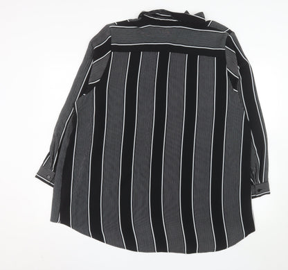 New Look Inspire Women's Black Striped Button-Up Blouse Size 20