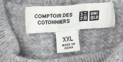 Uniqlo Comptoir Des Cotonniers Womens Grey Wool Crew Neck Pullover Jumper 2XL