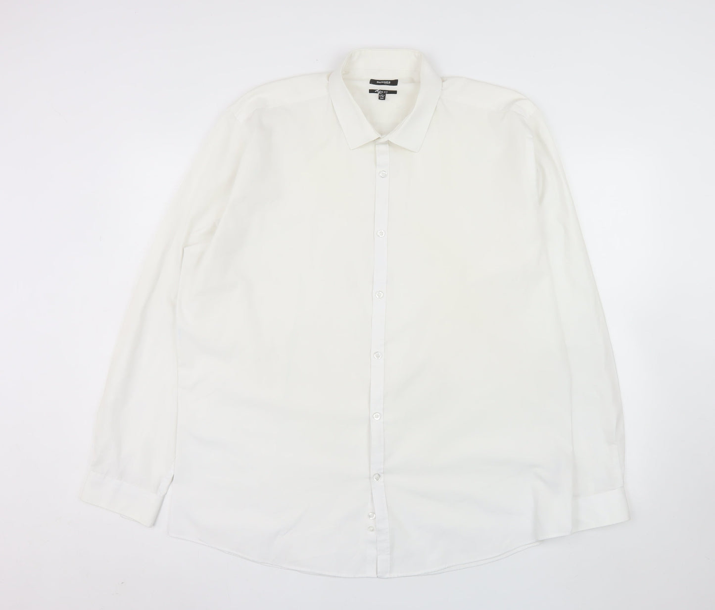 Dunnes Stores Men's White Slim Fit 17.5in Formal Dress Shirt