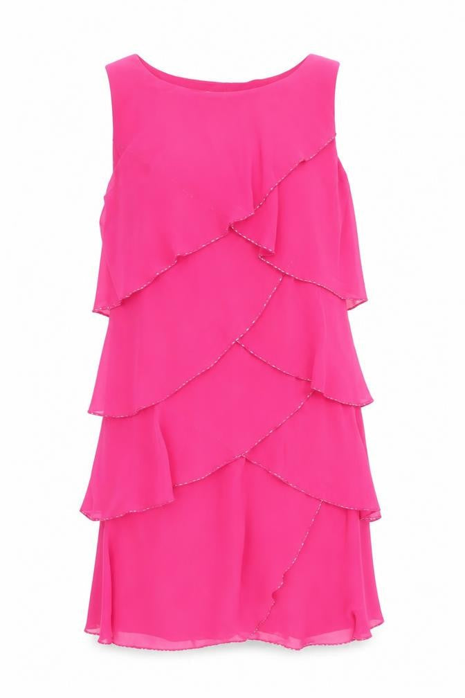 El Corte Ingles Womens Pink Short Sleeveless Shift Dress M
