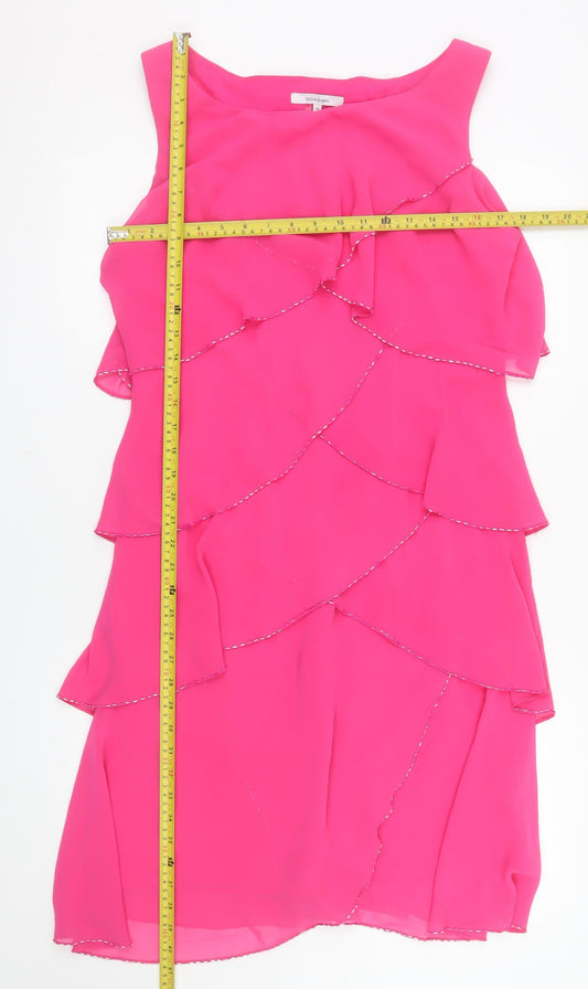 El Corte Ingles Womens Pink Short Sleeveless Shift Dress M