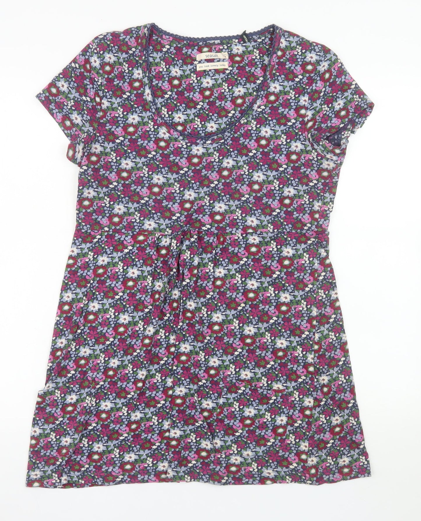 Seasalt Women’s Multicoloured Floral Tunic Dress Size 12 Cotton