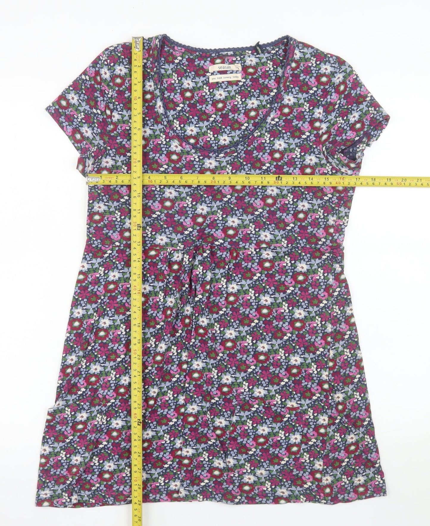 Seasalt Women’s Multicoloured Floral Tunic Dress Size 12 Cotton