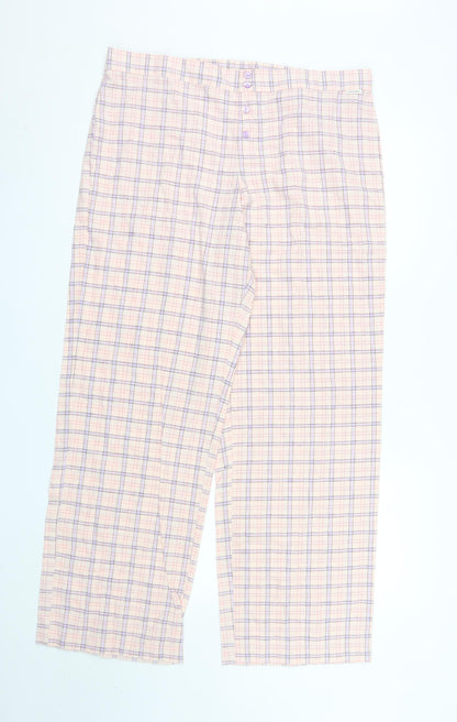 Calvin Klein Women's Pink Check Cotton Pyjama Pants L
