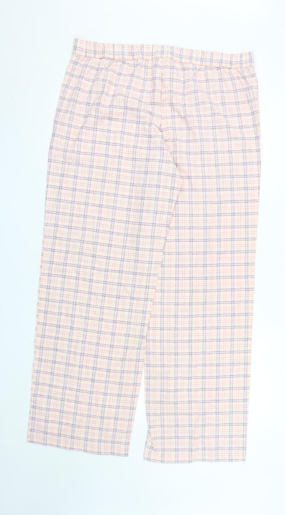 Calvin Klein Women's Pink Check Cotton Pyjama Pants L
