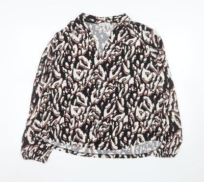 Gallery Womens Multicoloured Animal Print V-Neck Wrap Blouse UK20