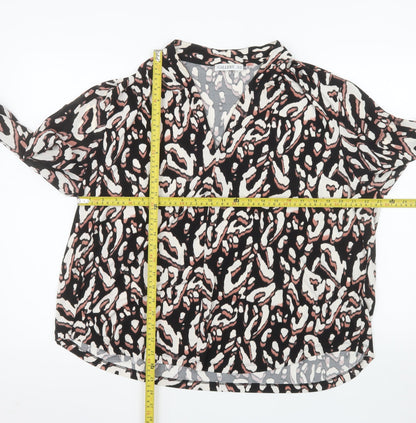 Gallery Womens Multicoloured Animal Print V-Neck Wrap Blouse UK20