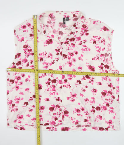 Vero Moda Women's Multicoloured Floral Linen Blouse XL