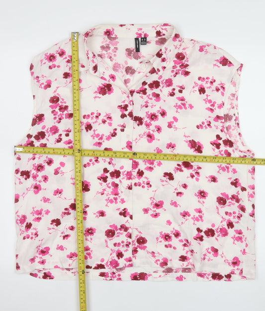 Vero Moda Women's Multicoloured Floral Linen Blouse XL