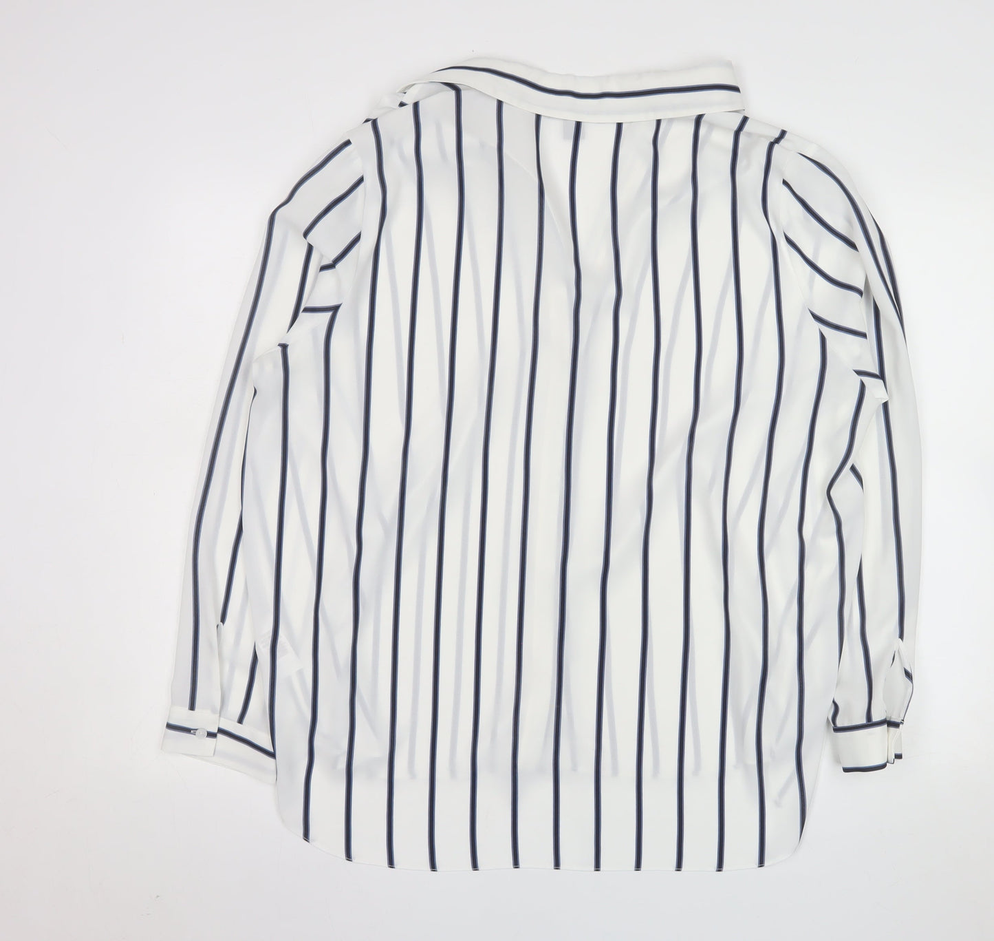 Primark Women’s White Striped Button-Up Blouse Size 20