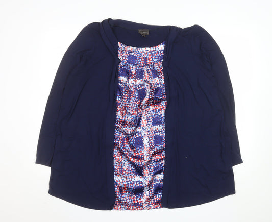 Ann Harvey Women’s Blue Abstract Tunic Blouse Size 24 Plus