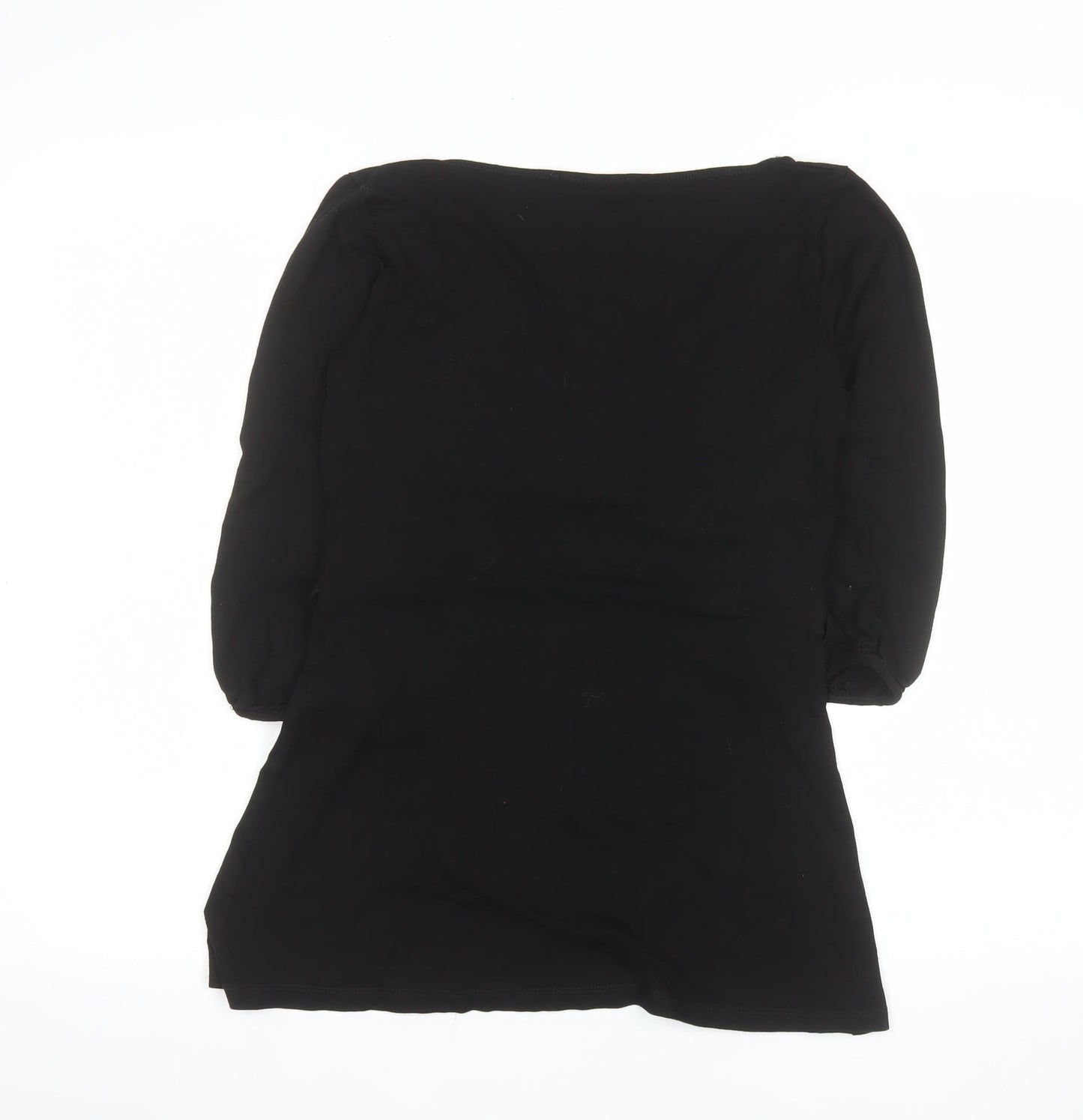 Dunnes Stores Women’s Black Wrap V-Neck 3/4 Sleeve Jersey Blouse Size 12