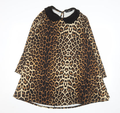 Fearne Cotton Women’s Brown Leopard Print Shift Dress Size 10