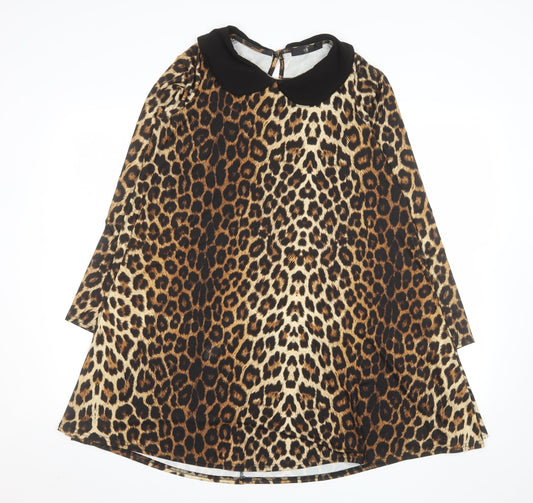 Fearne Cotton Women’s Brown Leopard Print Shift Dress Size 10