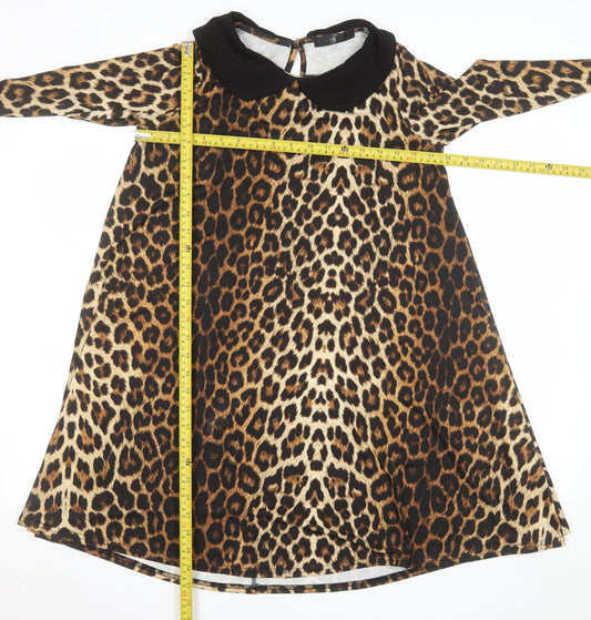 Fearne Cotton Women’s Brown Leopard Print Shift Dress Size 10
