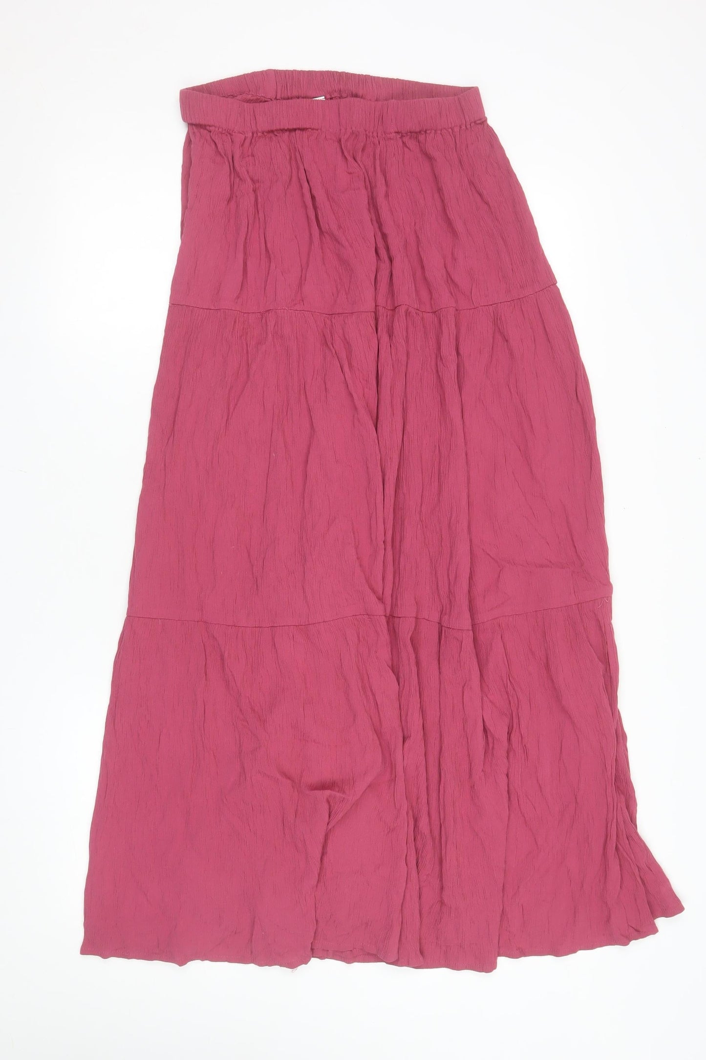 Stradivarius Women Pink Long Peasant Viscose Skirt Size S