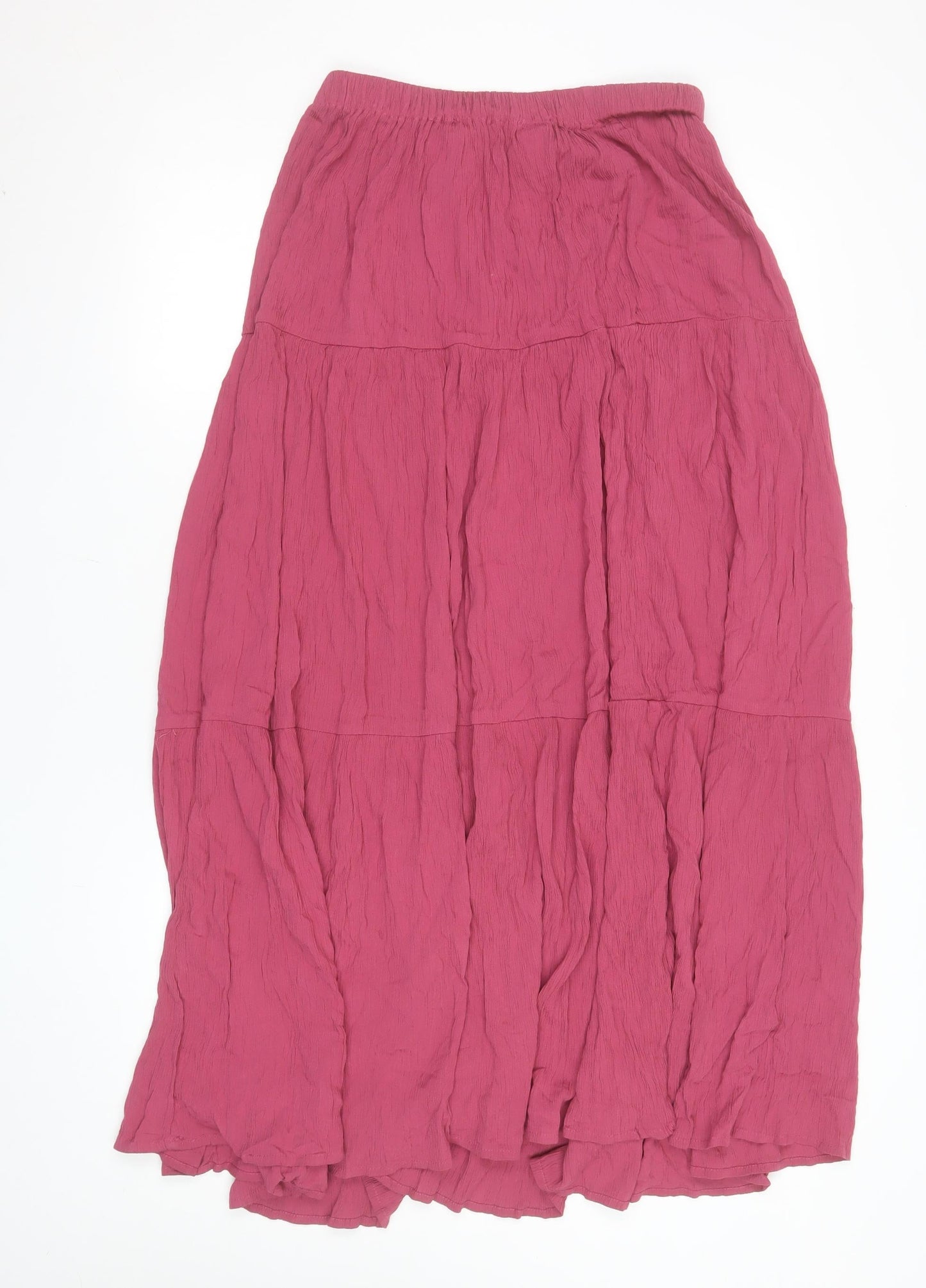 Stradivarius Women Pink Long Peasant Viscose Skirt Size S
